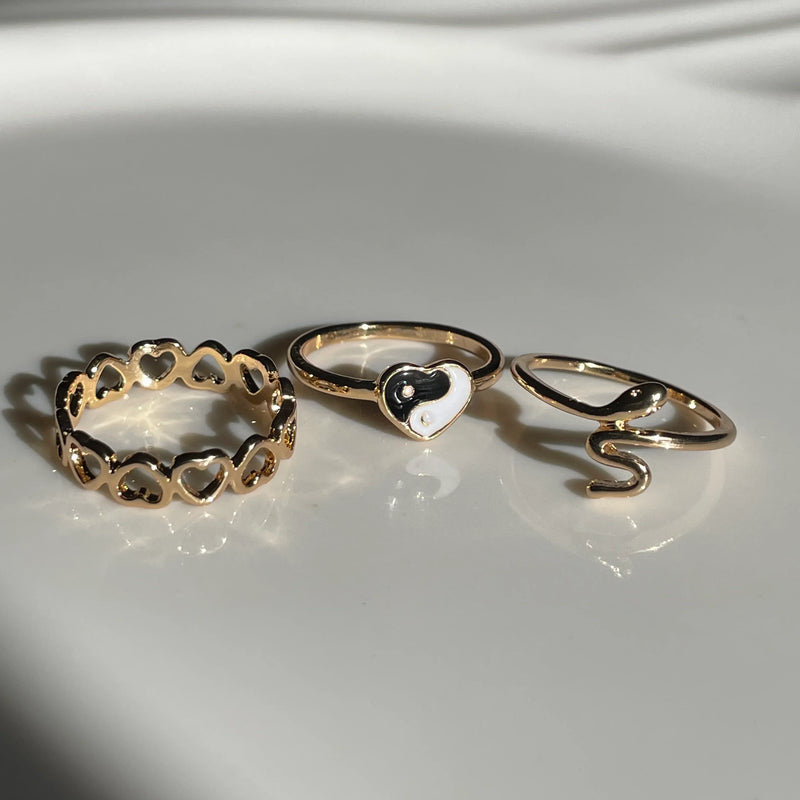 Hearty Yin Yang Ring Set | Size 7.5 - 