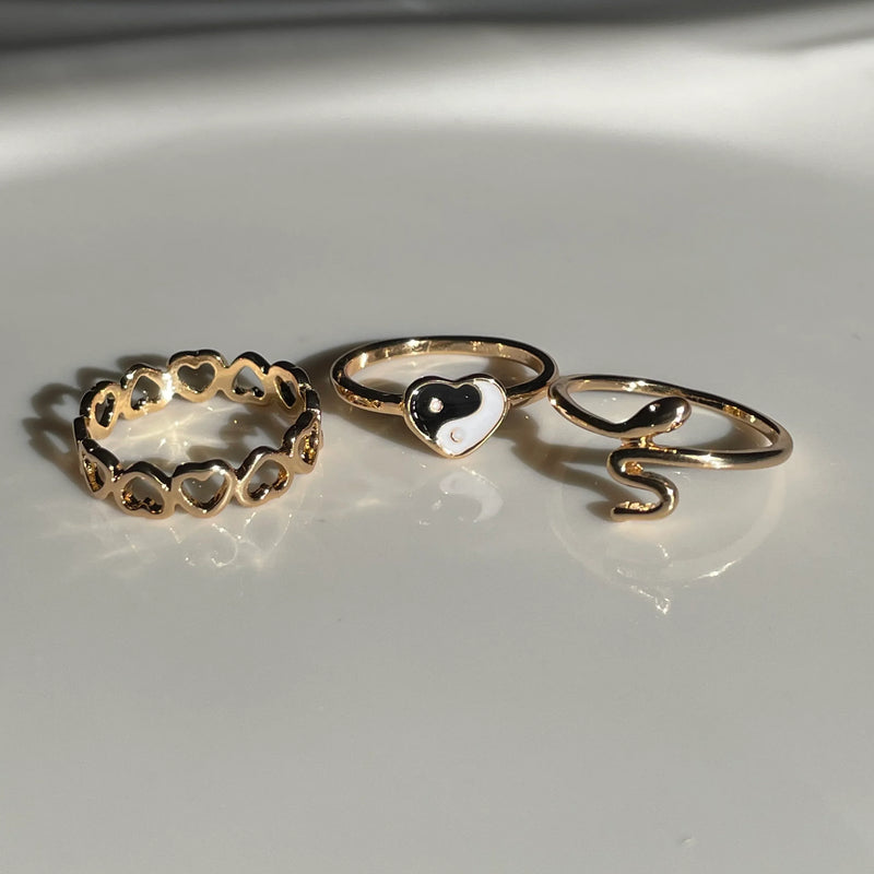 Hearty Yin Yang Ring Set | Size 7.5 - 