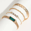 Jade Chain Bracelet Set - 