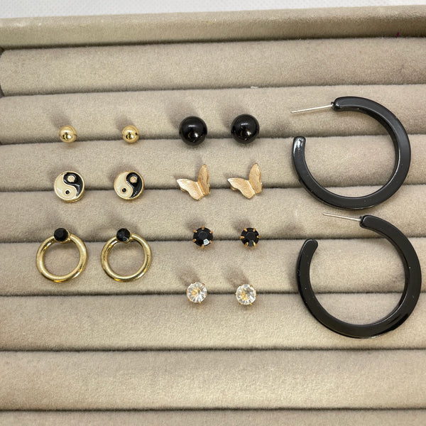 Jane Studs & Earrings Set | 12 Pairs