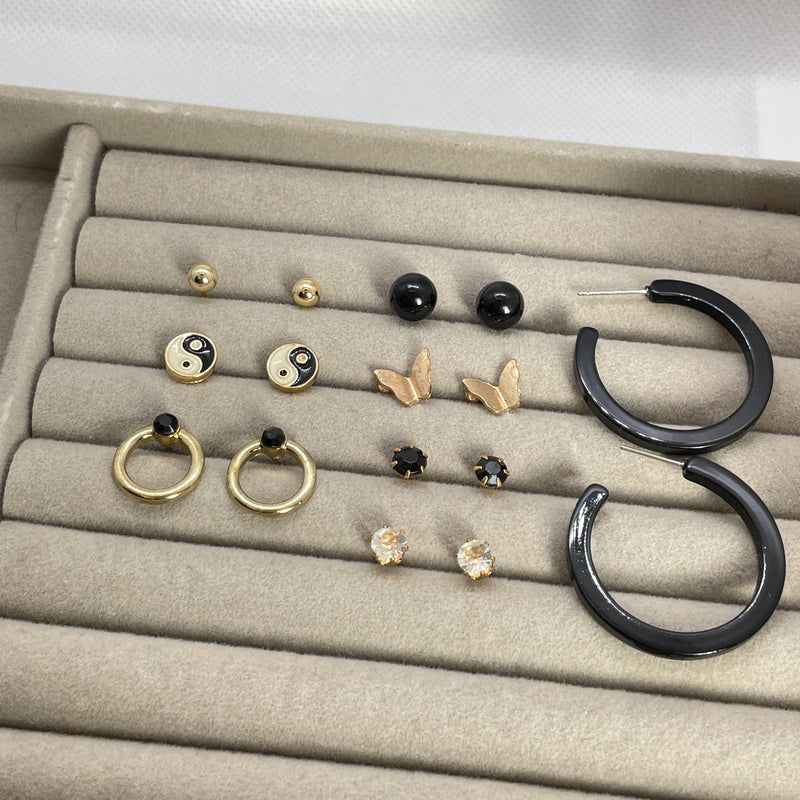 Jane Studs & Earrings Set | 12 Pairs