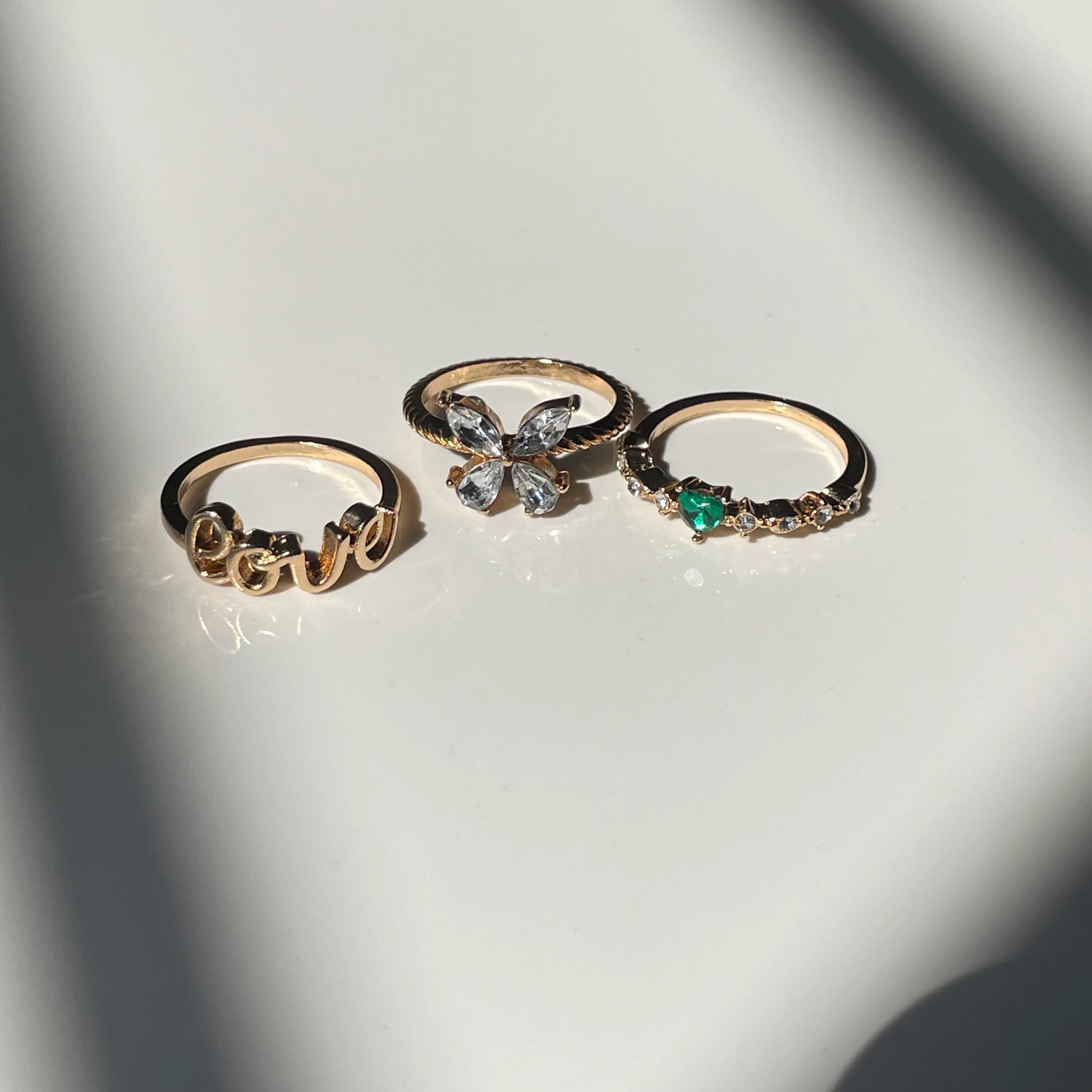 Kiwi Kiss Rings Set | Size 6.5 - 