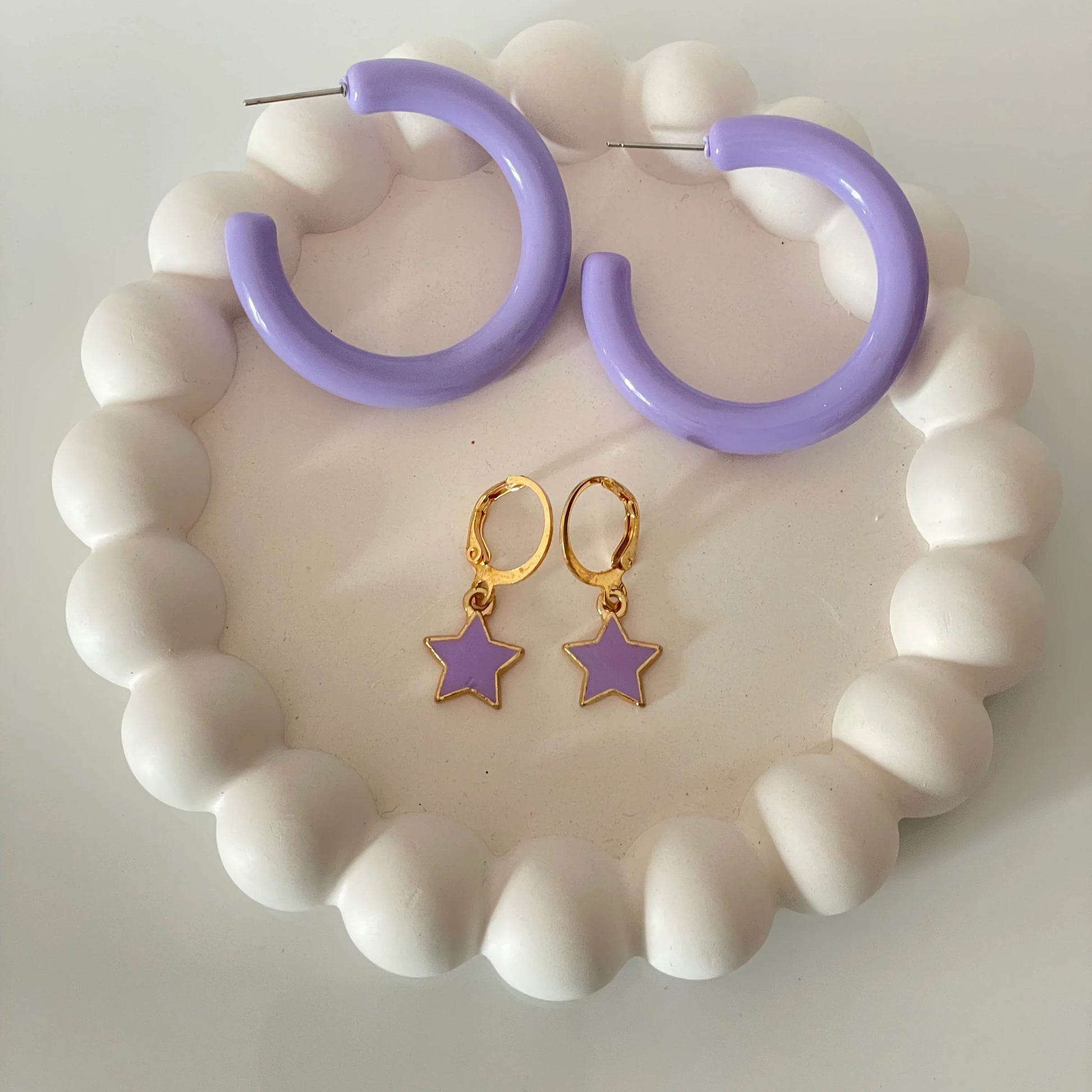 Lilac Hoops & Huggies | 3 Pairs - 