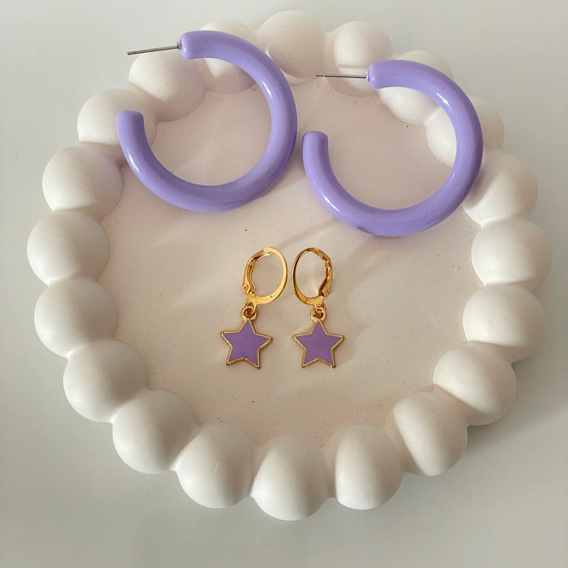 Lilac Hoops & Huggies | 3 Pairs