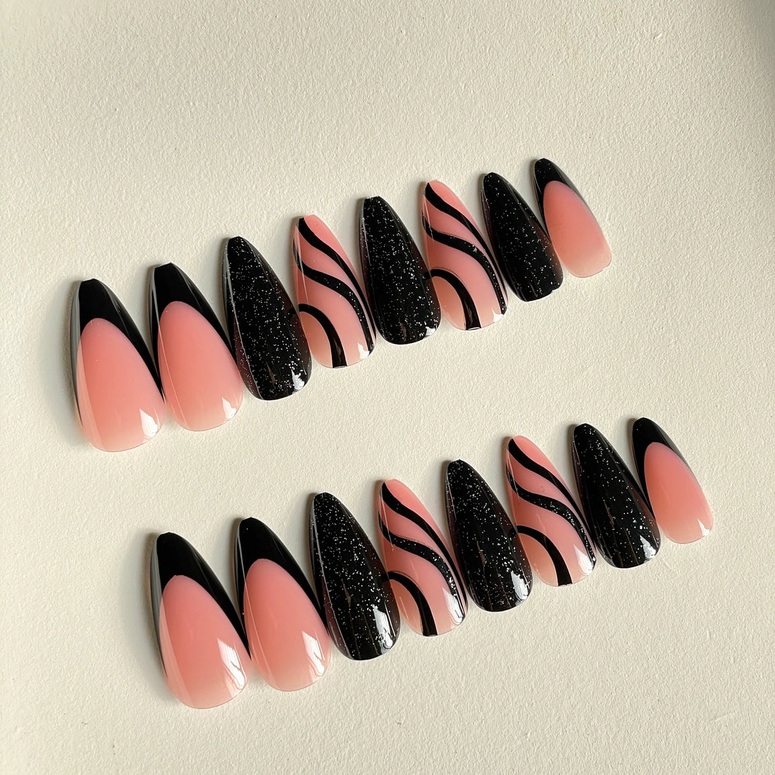 Long Almond Onyx Nails - 