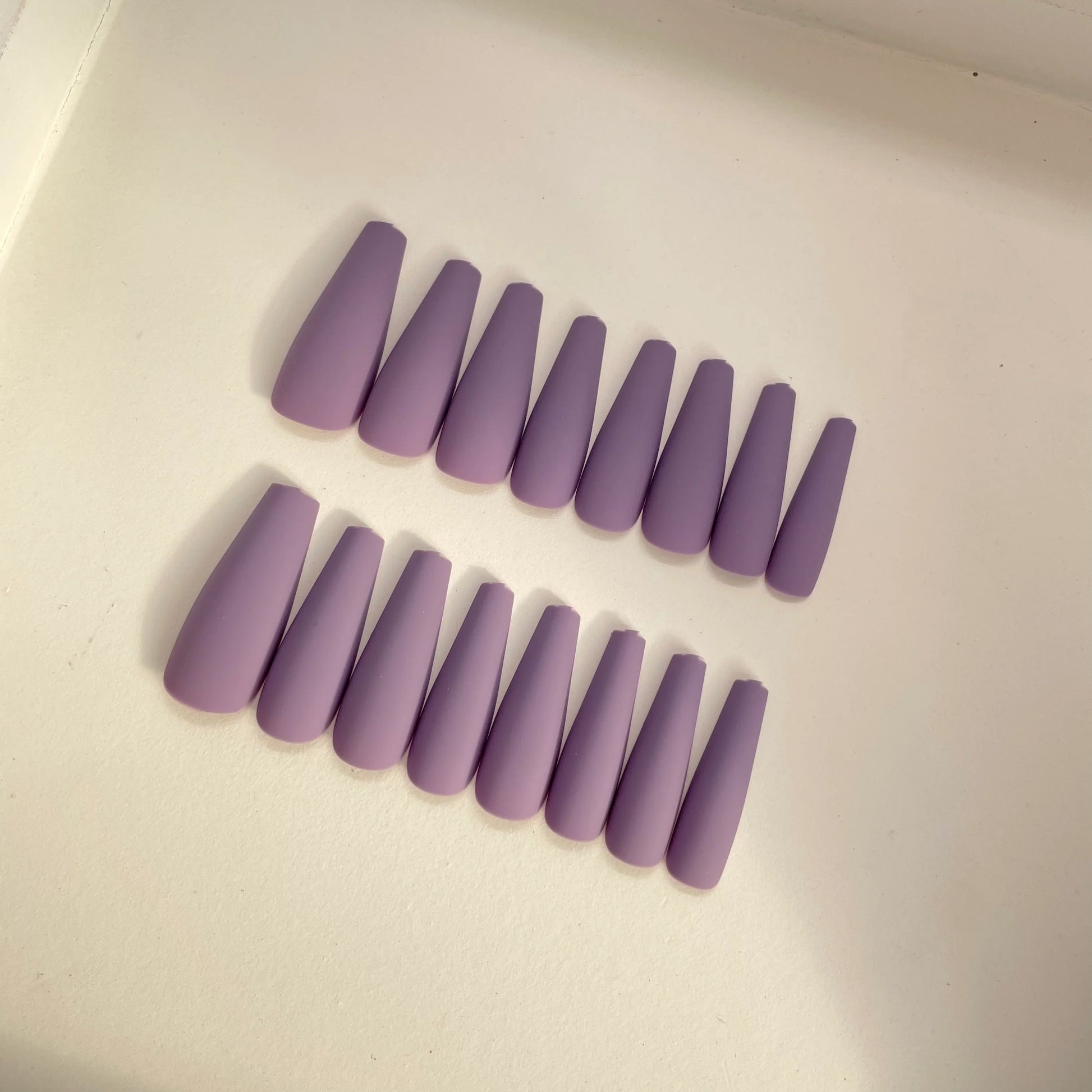 Long Coffin Lilac Nails - Press on Nails