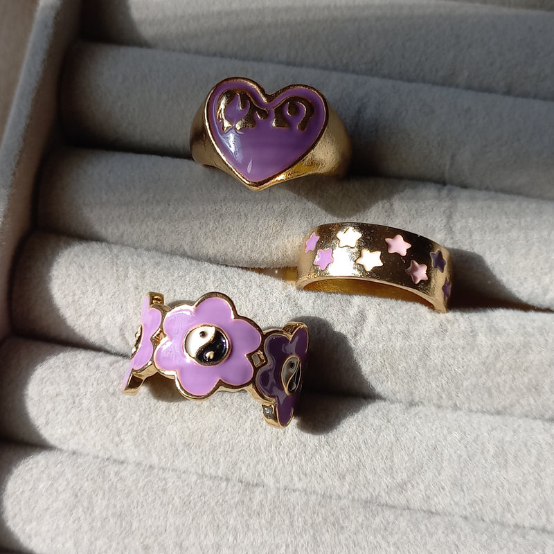 Melting Heart Ring Set | Size 7.5