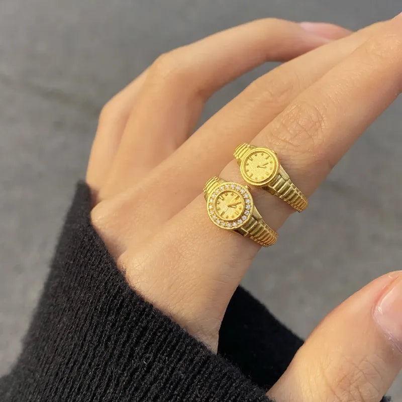 Mini Watch Ring | Tarnish-Free (Adjustable)