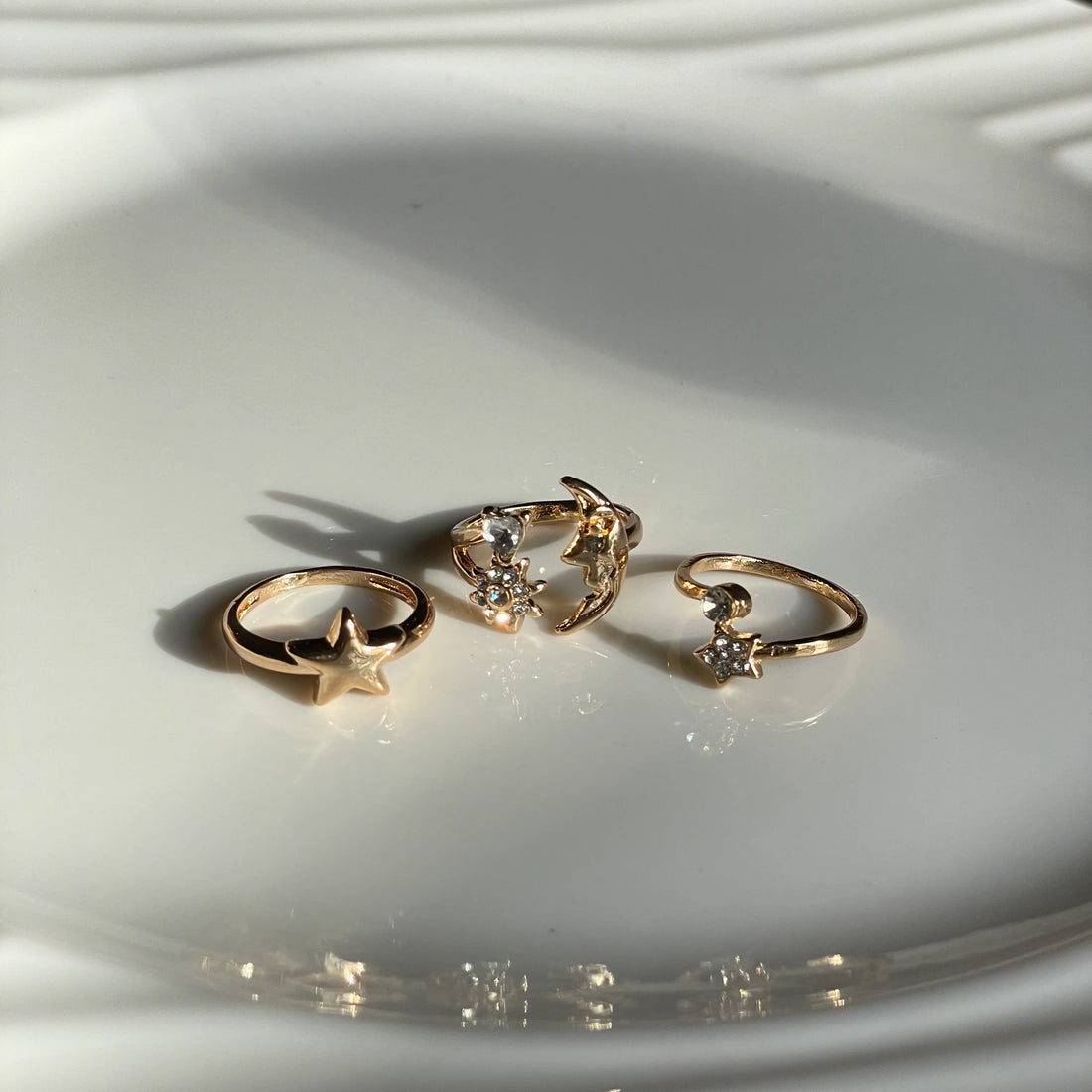 Moon & Star Ring Set | Size 6 - Rings