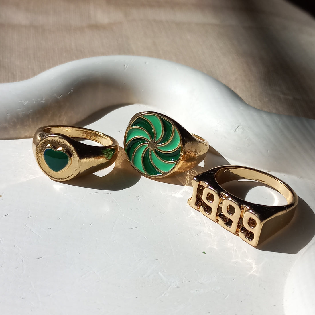 Green Nirvana Ring Set | Size 7 - Rings