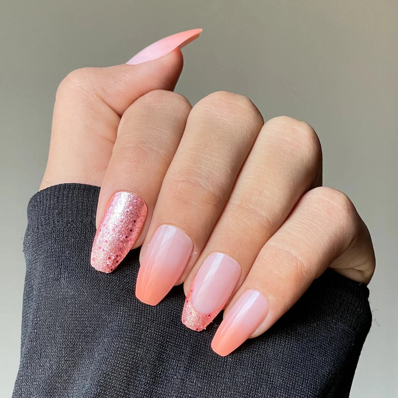 Peachy Punch Nails - Press on Nails