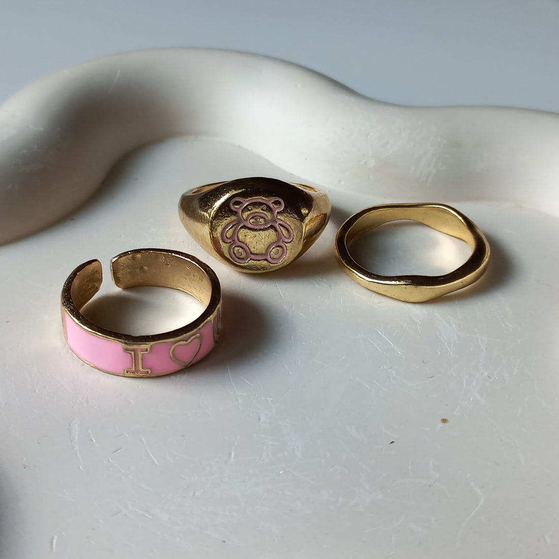 Pink Beary Ring Set | Size 8 - Rings