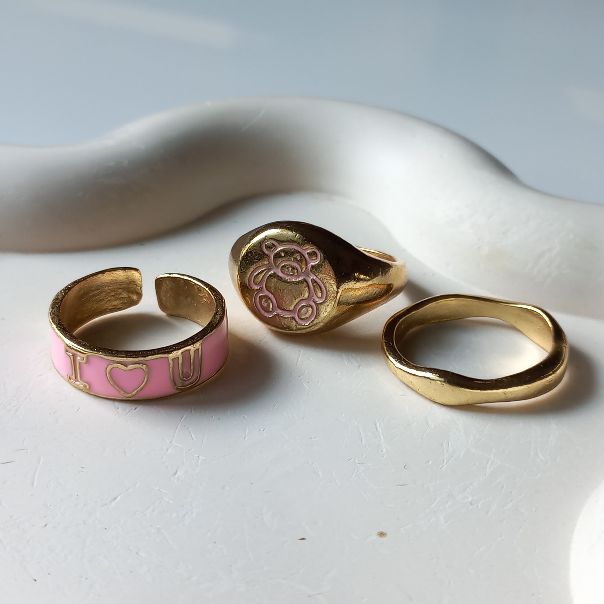 Pink Beary Ring Set | Size 8 - 