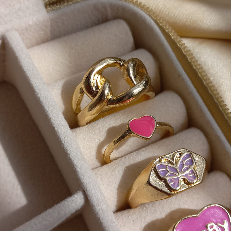 Pink Delight Ring Set | Size 7