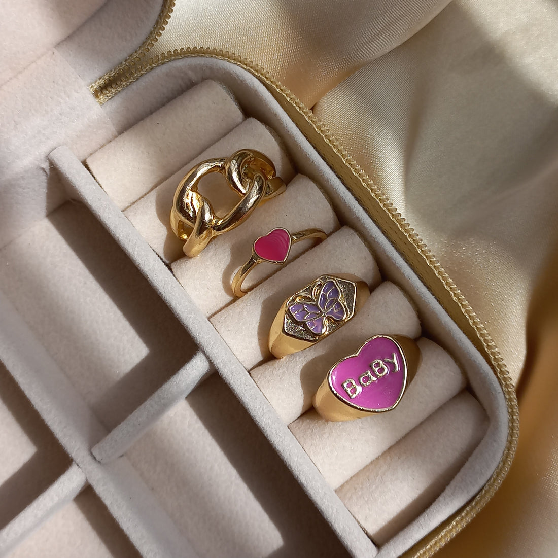 Pink Delight Ring Set | Size 7 - Rings