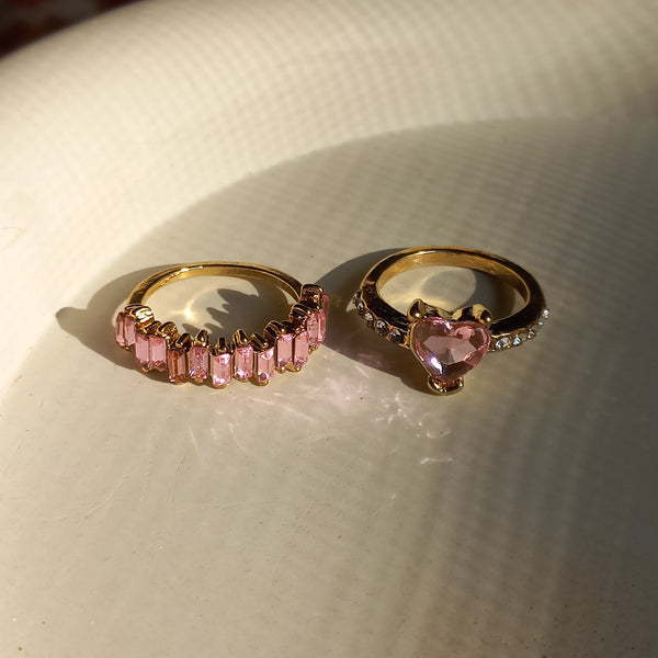 Pink Duo Ring Set | Size 7