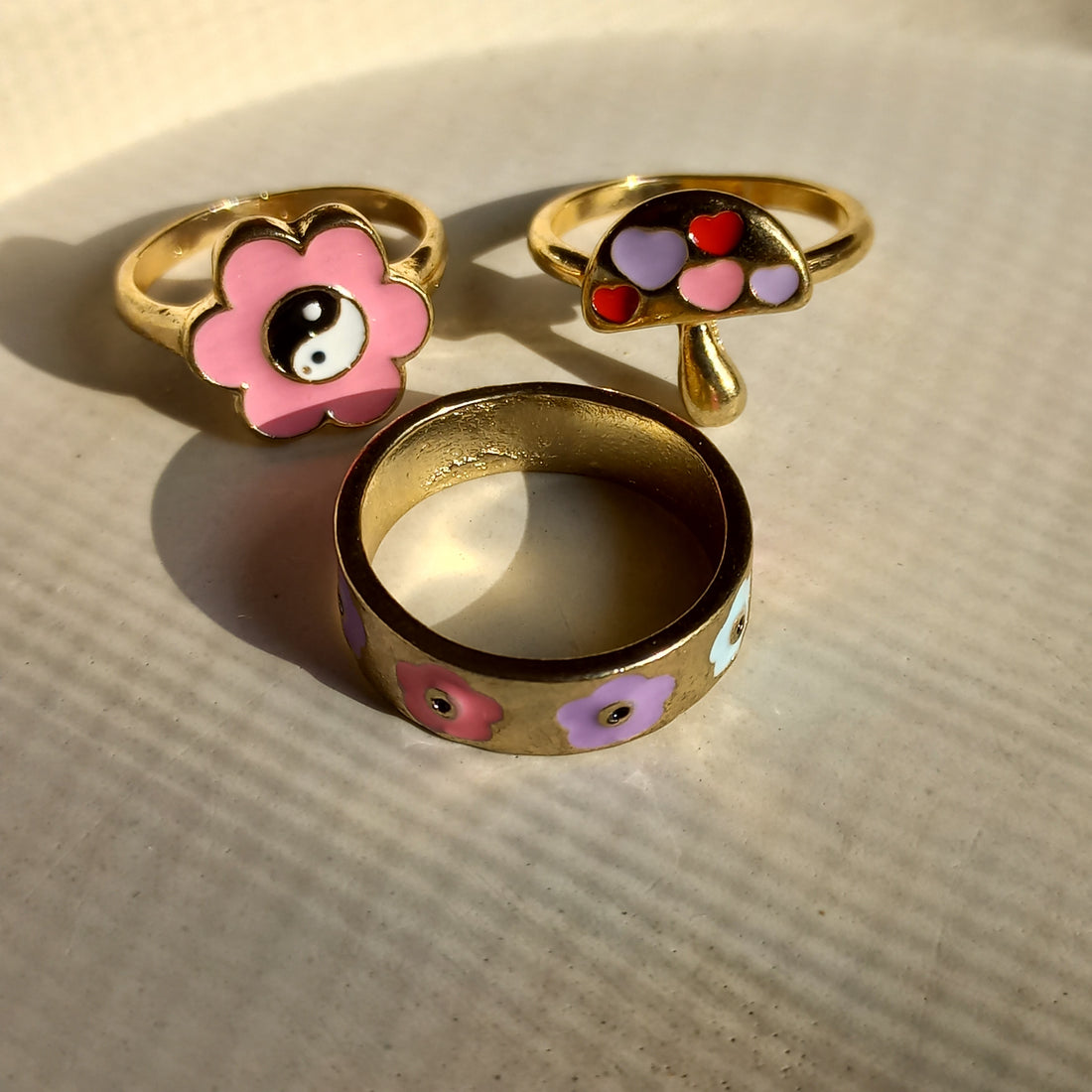 Pink Essence Ring Set | Size 7 - Rings