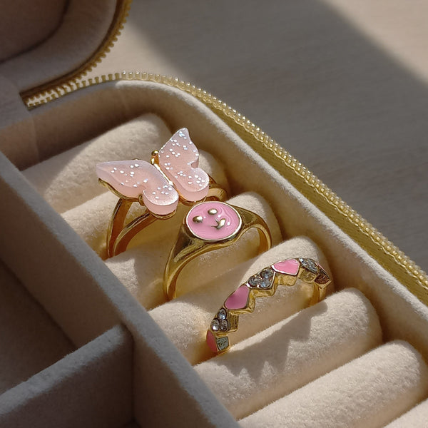 Pink Flutterby Ring Set | Size 7 - Rings