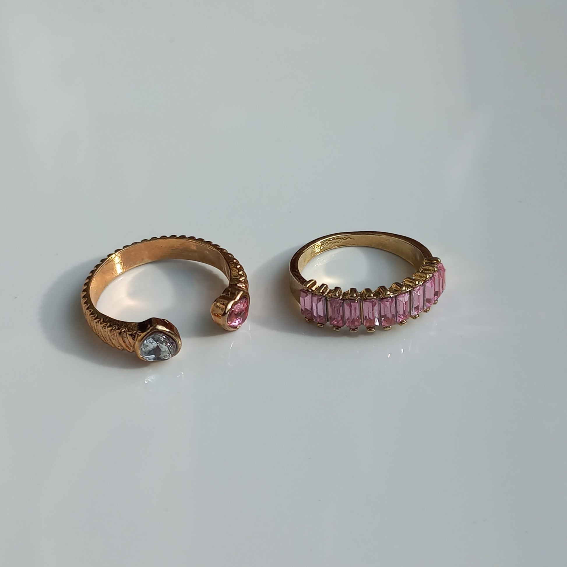 Pink Posy Duo Rings | Size 7.5 - 