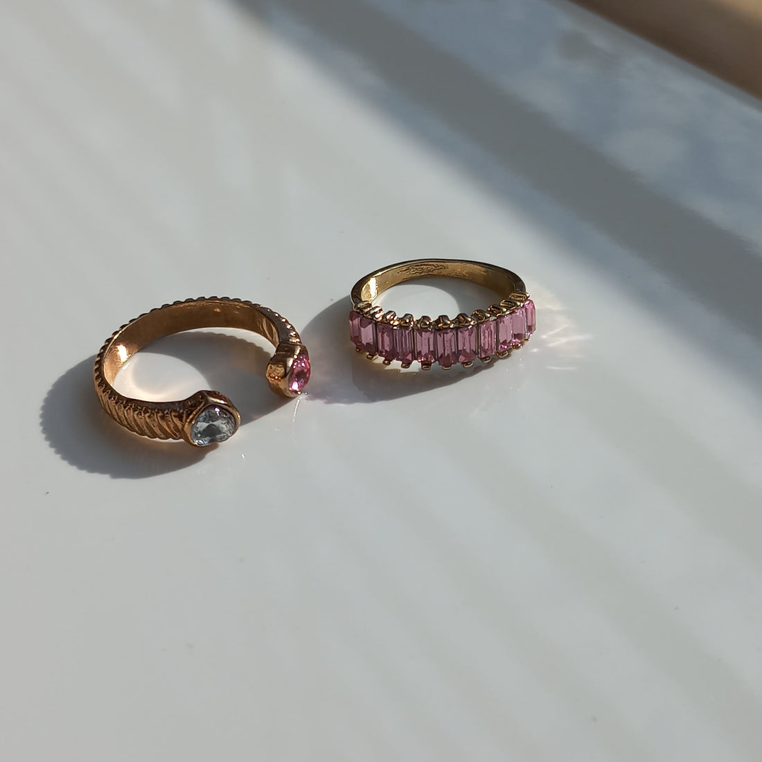 Pink Posy Duo Rings | Size 7.5 - Rings