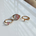 Pink Yin Yang Ring Set | Size 7.5 - 