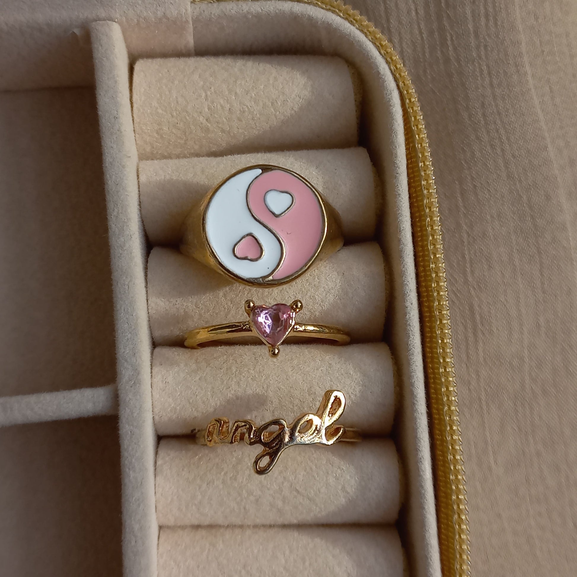 Pink Yin Yang Ring Set | Size 7.5 - 