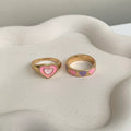 Pink Heart Duo Rings | Size 7.5 - Rings