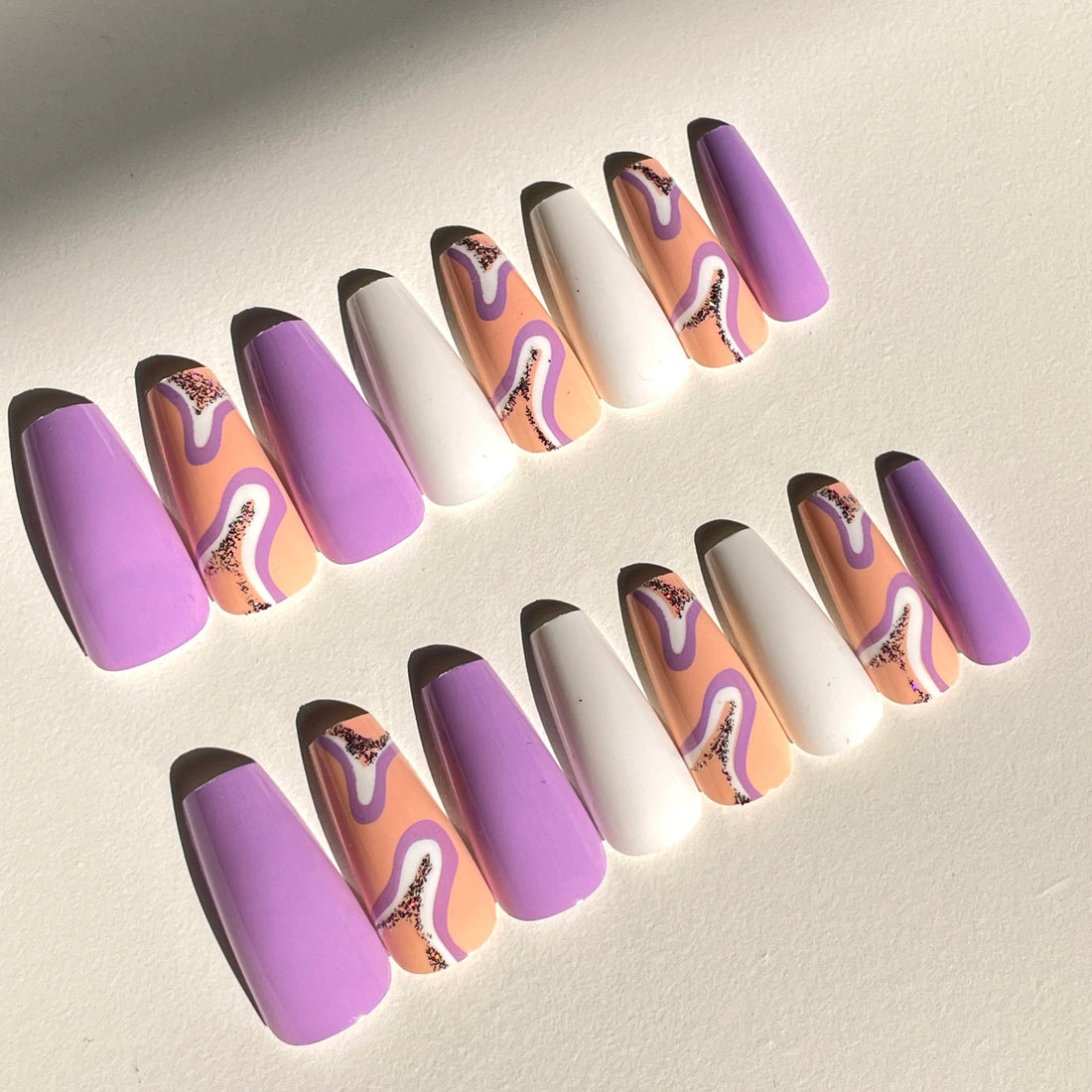 Purple Swirl Nails - Press on Nails