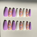 Purple Swirl Nails - 