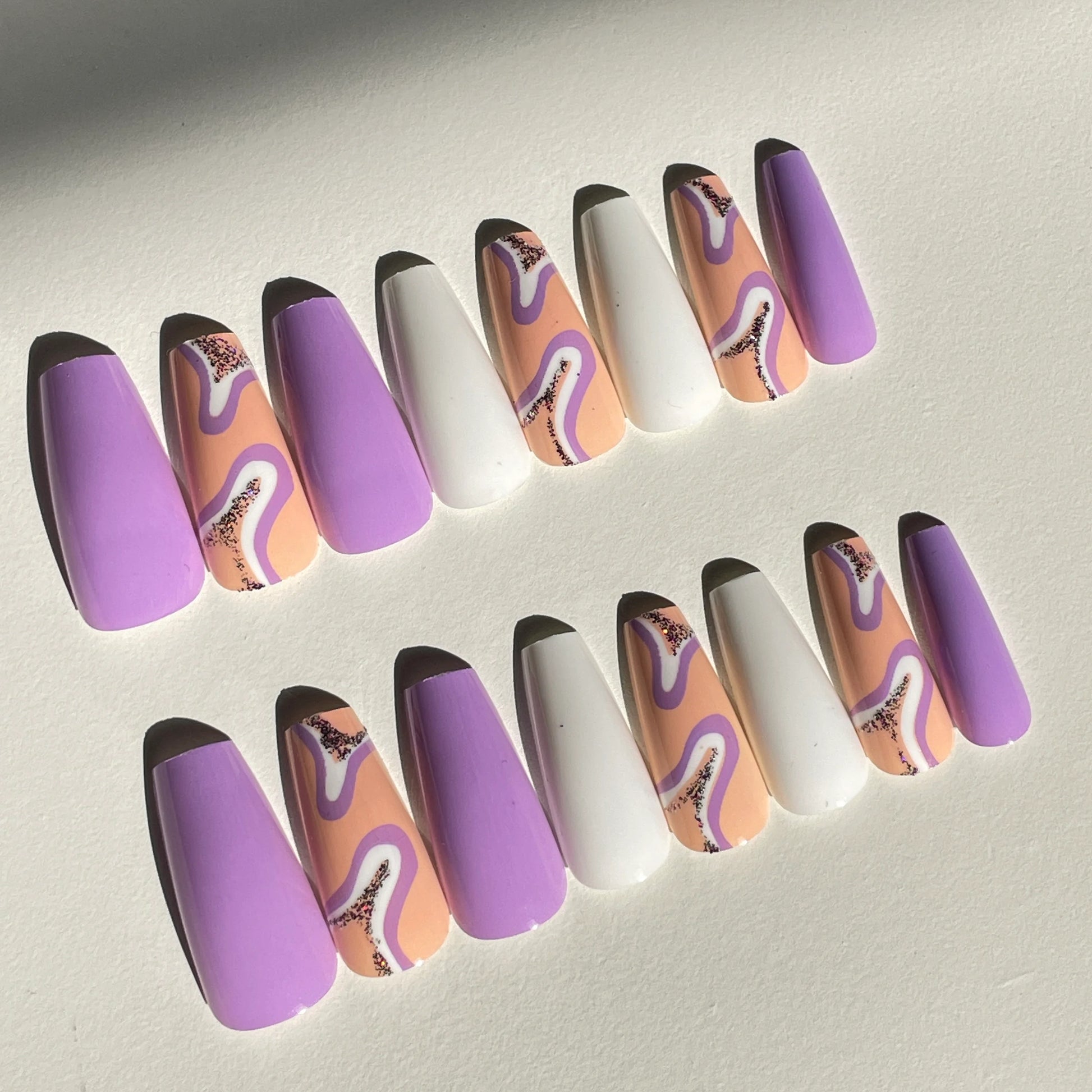 Purple Swirl Nails - 