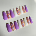 Purple Swirl Nails - 