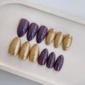 Purple & Gold Nails - 