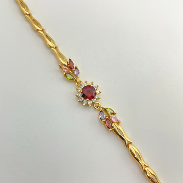 Reina Bracelet - Maroon | Tarnish-Free