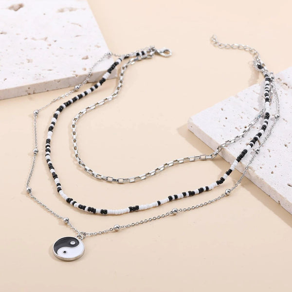 Shein Yin Yang Beaded Necklace