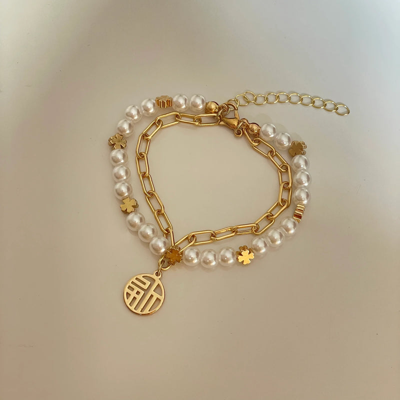Stainless Maria Pearl Bracelet