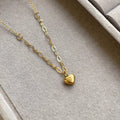 Stainless Steel Dainty Heart Pendant - Necklaces