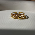 Stainless Steel Gold Cascade Ring (Adjustable) - 