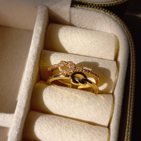 Stainless Steel Gold Cascade Ring