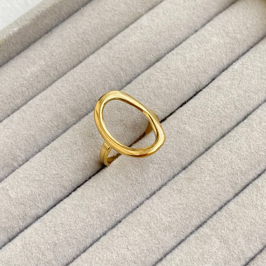 Stainless Steel Hollow Ring (Adjustable) - Rings