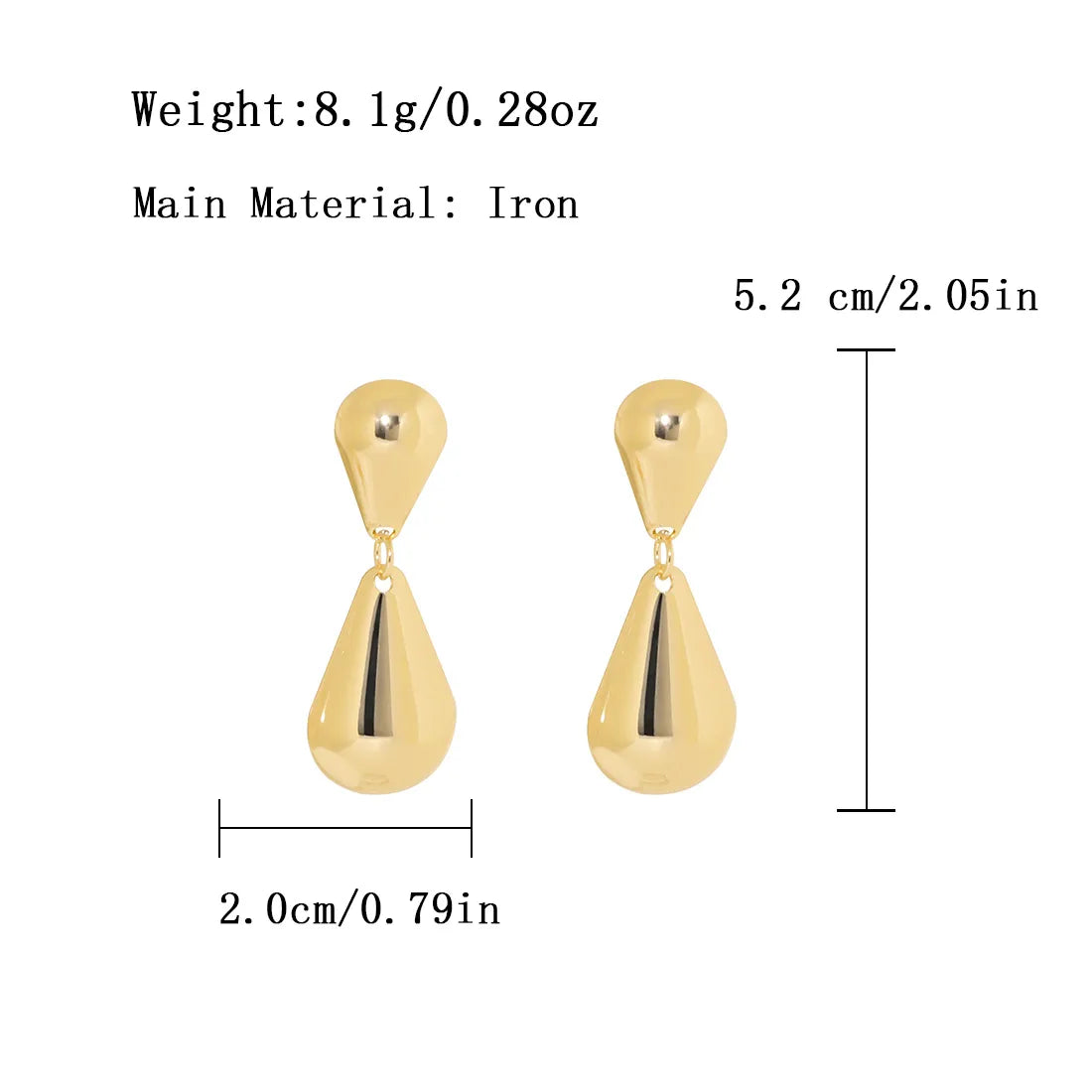 Stainless Steel Prism Drop Earrings