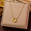 Stainless Steel U-Shaped Pendant - Necklaces