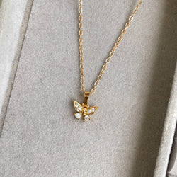 Studded Butterfly Pendant | Anti-Tarnish