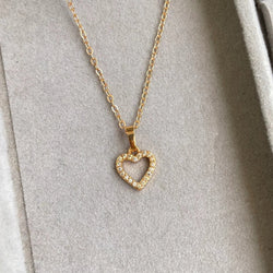 Studded Heart Pendant | Anti-Tarnish