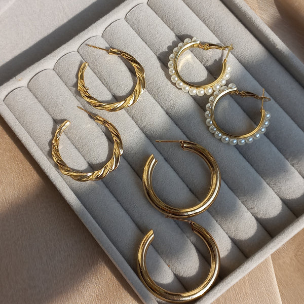 Timeless Golden Hoops | 3 Pairs
