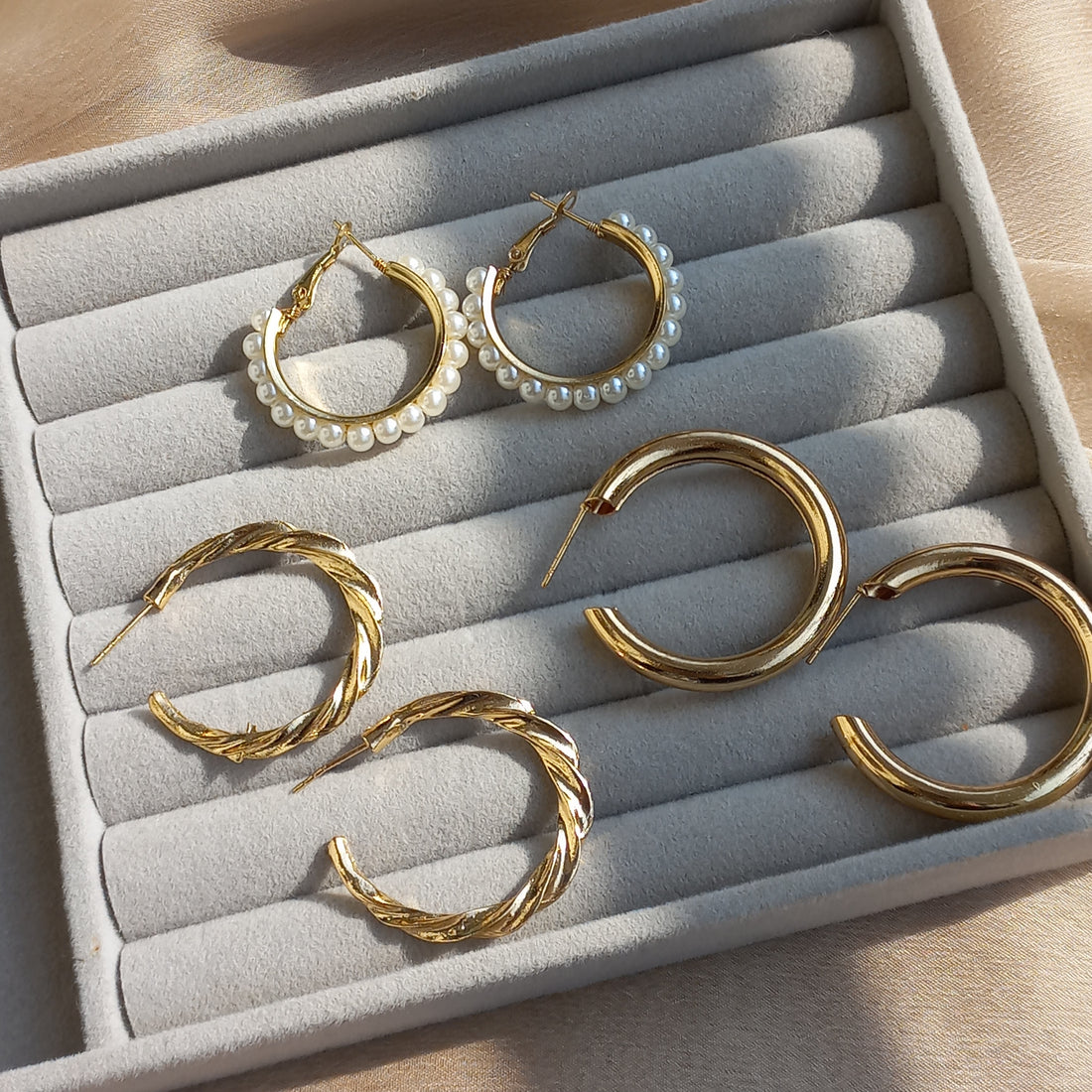 Timeless Golden Hoops | 3 Pairs - Earrings