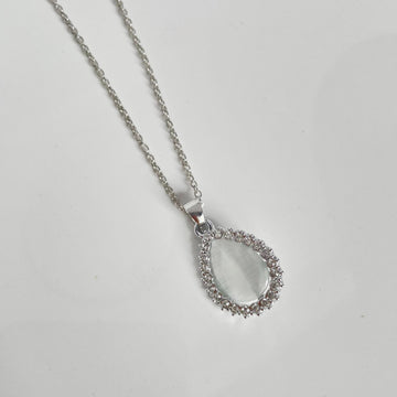 White Drop Pendant | Tarnish-Free - Necklaces