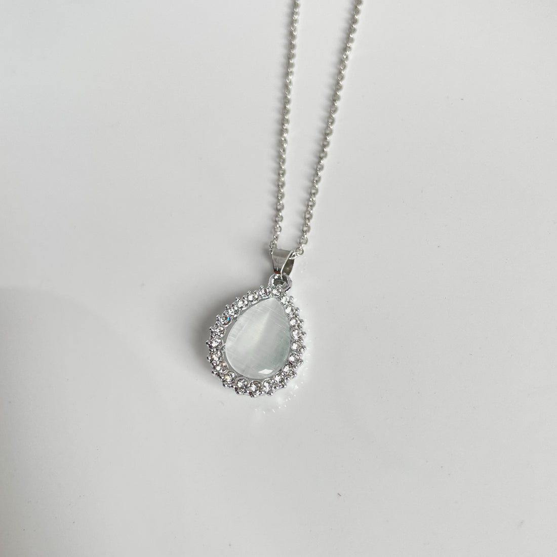 White Drop Pendant | Tarnish-Free - Necklaces