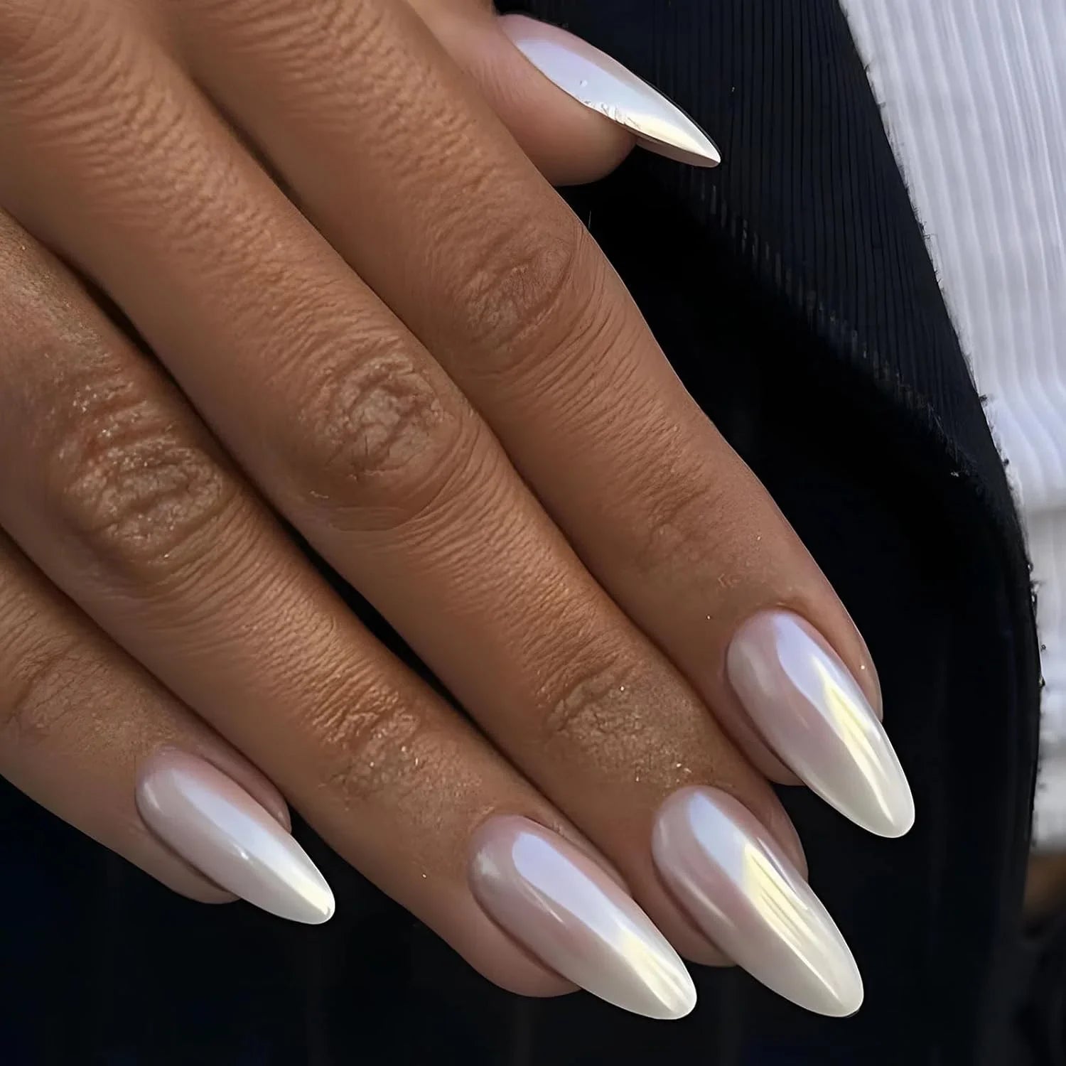 White Cat Eye Nails