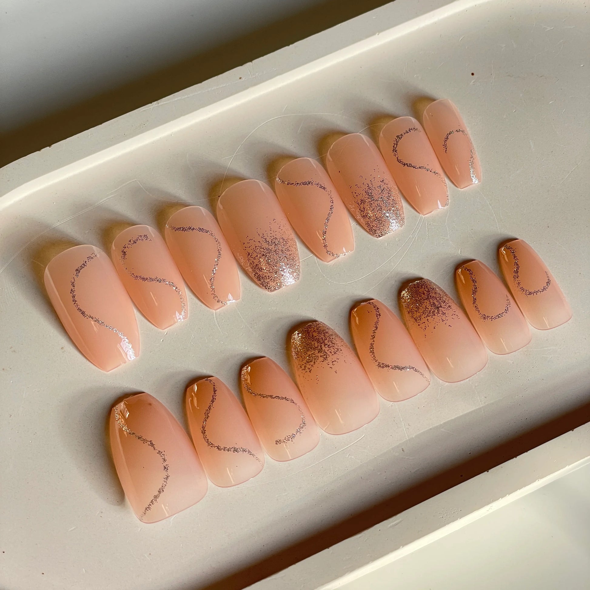 Nude Shimmer Nails - 