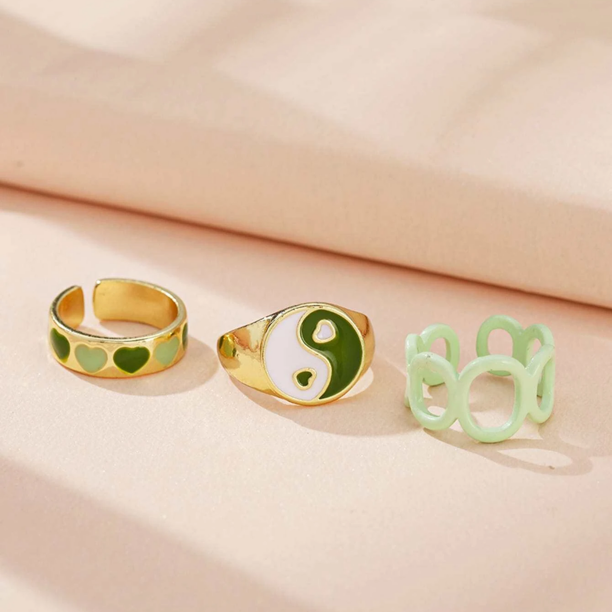 Shein Sage Green Ring Set | Size 7 - 